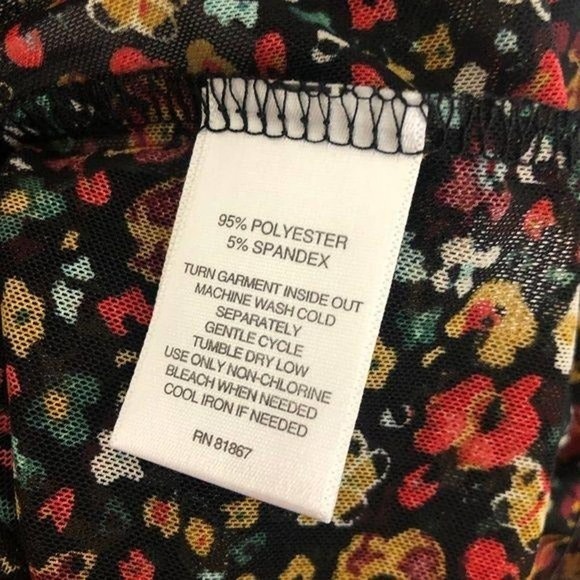 Signature Studio Sheer Floral Print Top Med - Picture 7 of 7